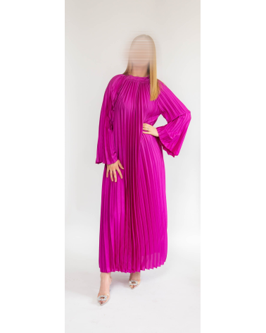 Robe fushia satiné