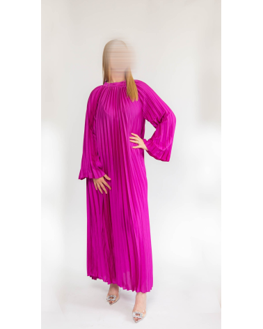 Robe fushia satiné