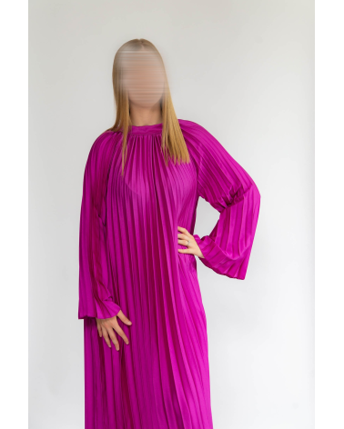 Robe fushia satiné