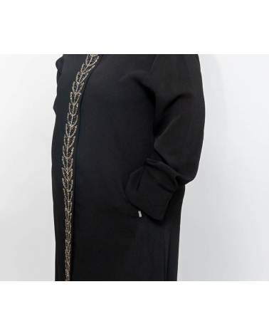 Abaya noir a strass