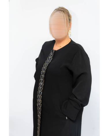 Abaya noir a strass