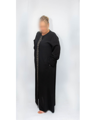 Abaya noir a strass